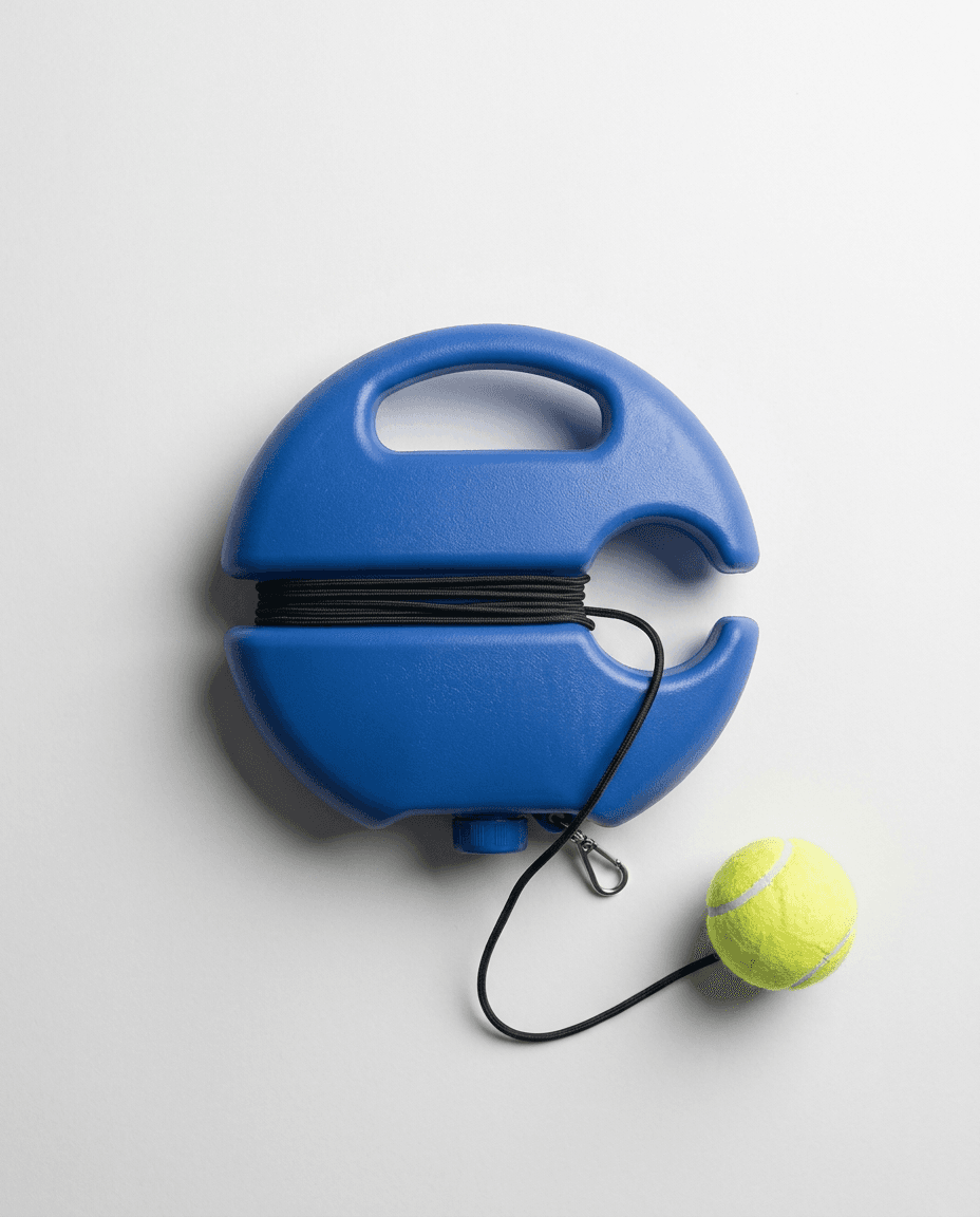 Top view of the base, cord and ball